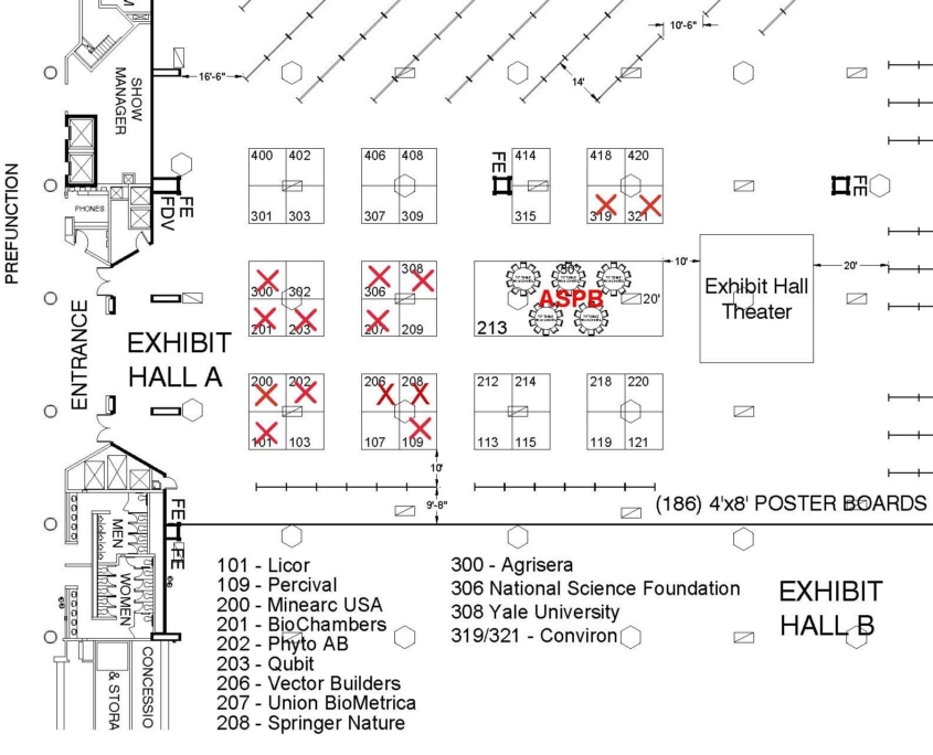 Plant Biology 2025 Exhibit Hall Floor Plan | American Society of Plant ...